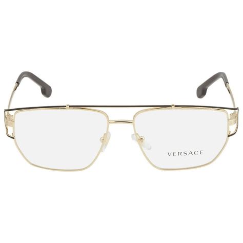 versace ve 1257|Versace VE 1257 1436 Gold Metal Hexagonal Eyeglasses 55mm.